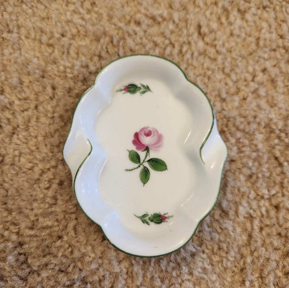 Augarten Wien Wiener Rose Ashtray Ttinket Dish Austria